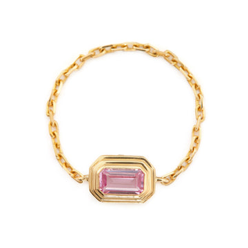 Pink Sapphire Frame Chain Ring