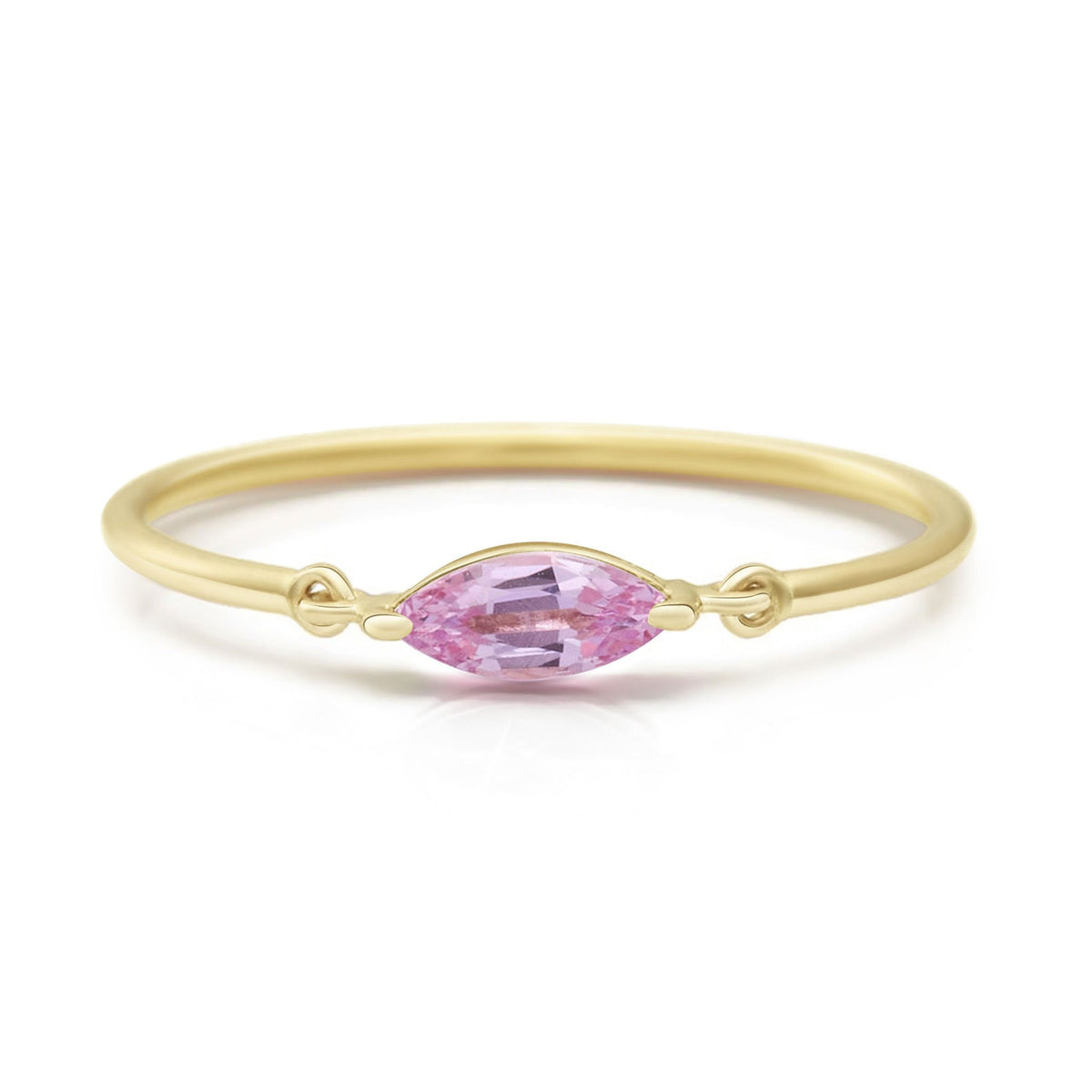 Pink Sapphire Marquise Petite Circle Ring
