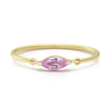 Pink Sapphire Marquise Petite Circle Ring