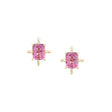 Pink Sapphire North Star Earrings handmade tiny jewelry