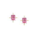 Pink Sapphire North Star Earrings handmade tiny jewelry