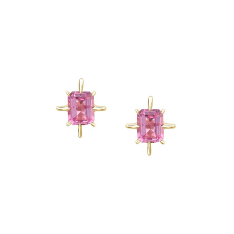 Pink Sapphire North Star Earrings handmade tiny jewelry