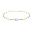 Pink Sapphire Petite Chain Ring 14k gold Stackable ring