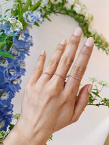  Pink Sapphire Petite Marquise Chain Ring 14k gold Stackable ring on model