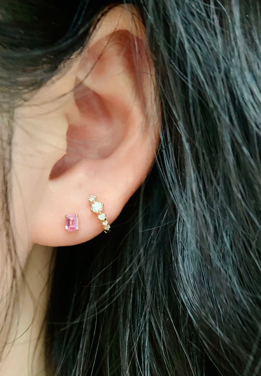 Pink Sapphire reversible Earring