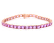 Pink Sapphire Supreme Tennis Bracelet 18k gold stackable design