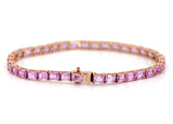 Pink Sapphire Supreme Tennis Bracelet 18k gold stackable design 2