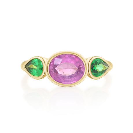Pink_Sapphire_Tsavorite_Ring_18K_gold_engagement_ring