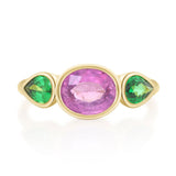 Pink Sapphire & Tsavorite Candy Ring