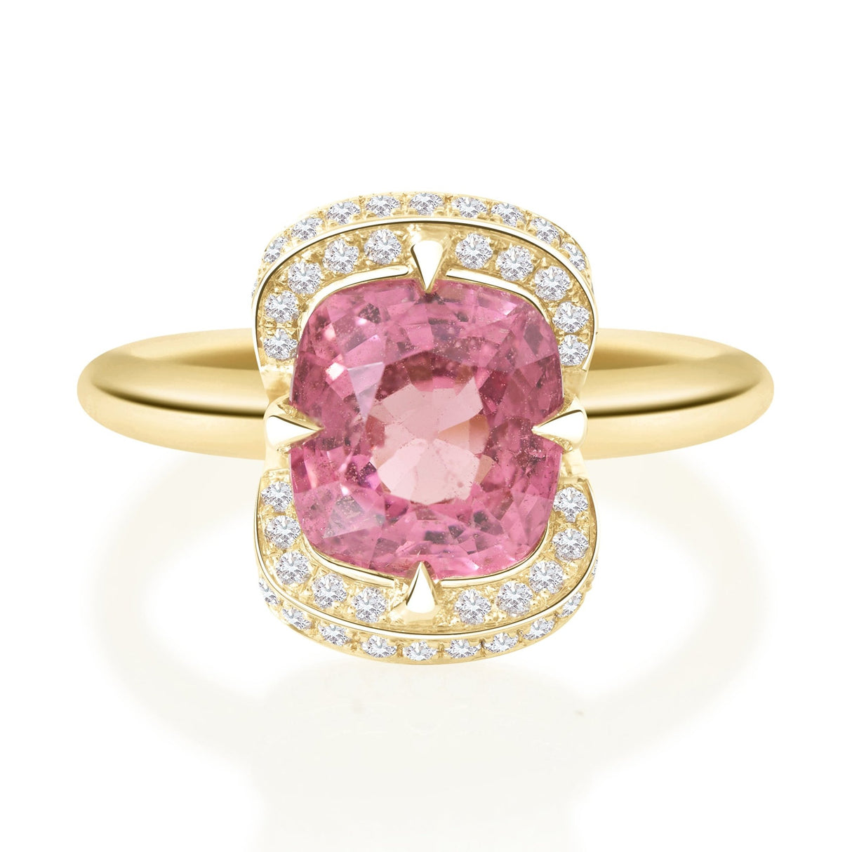 Pink Spinel Aurora Ring 18K engagement ring