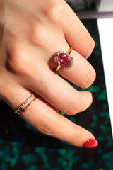 Raspberry Pink Spinel Aurora Ring