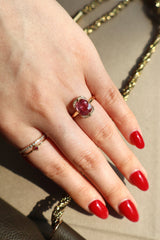 Raspberry Pink Spinel Aurora Ring
