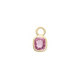 Pink Spinel Hoop Charm 18k rose gold stackable design
