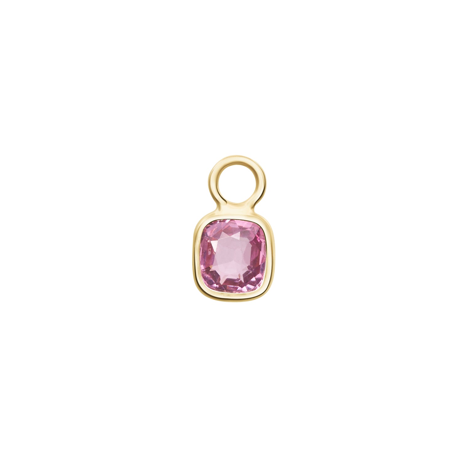 Pink Spinel Hoop Charm 18k rose gold stackable design