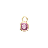Pink Spinel Hoop Charm 18k rose gold stackable design