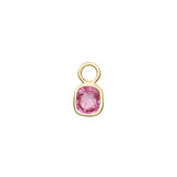 Pink Spinel Hoop Charm 18k rose gold stackable design 2