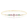 Pink Spinel & Mint Tourmaline Compass Bangle YG14K stackable design