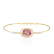 Pink Tourmaline Aurora Bangle 18K Gold Stackable Design-2