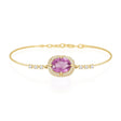 Pink Tourmaline Aurora Bangle 18K gold stackable design