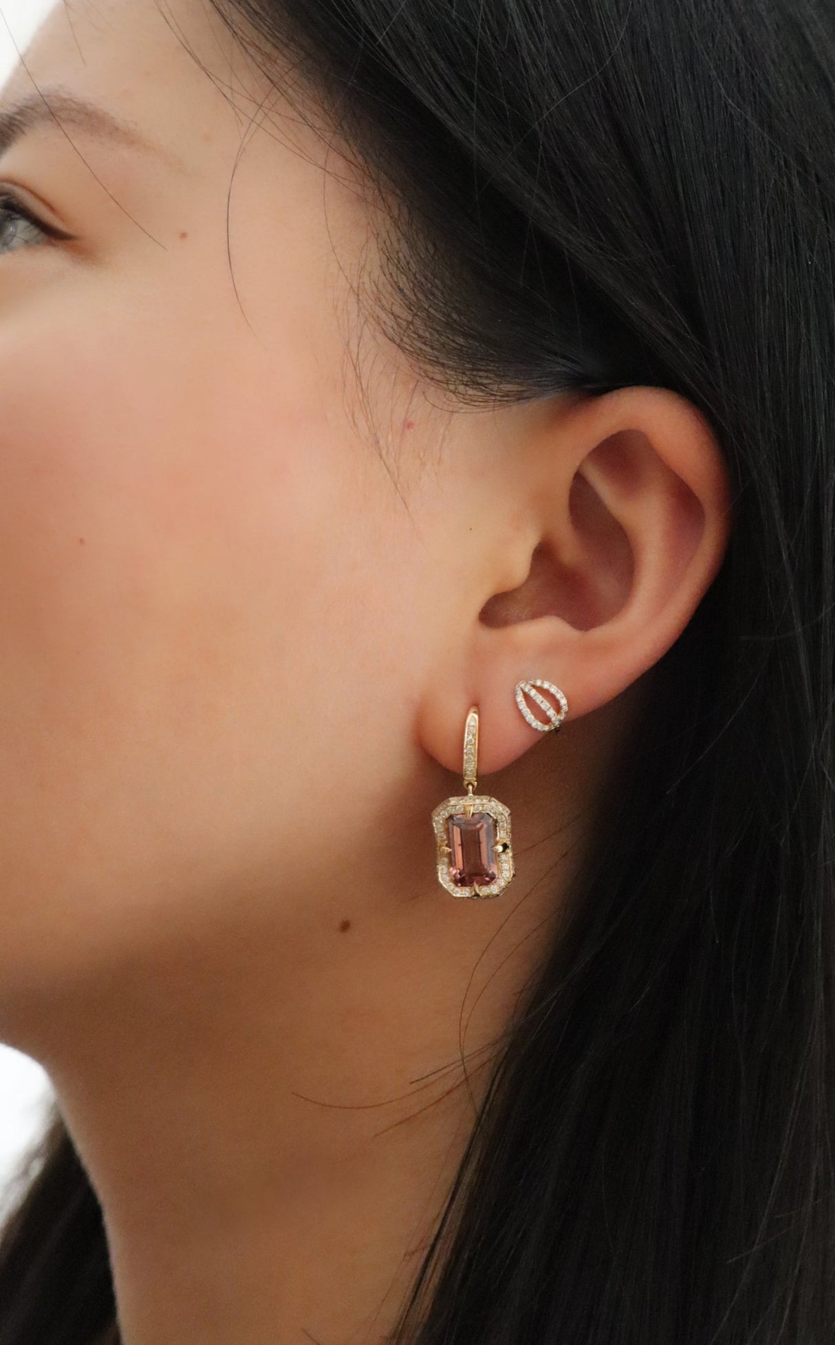 Pink Tourmaline Aurora Earrings