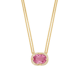 Pink Tourmaline Aurora Necklace 18k gold handmade fine jewelry