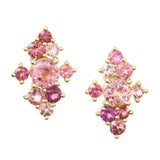 Pink_Tourmaline_Cluster_Earrings_18K_gold_handmade_fine_jewelry