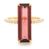 Pink Tourmaline & Diamond Bar Supreme Ring
