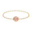 Pink Tourmaline Hexagon Chain Ring 14k gold Stackable ring