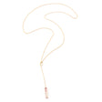 Pink Tourmaline Lariat Bar Necklace 18k gold handmade fine jewelry