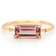 Pink Tourmaline Petite Circle Diamond Ring 18k gold stackable ring