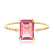 Pink Tourmaline Petite Circle Diamond Ring 18k gold stackable ring