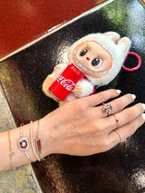 Pink Watermelon Tourmaline Bangle 18k gold handmade fine jewelry on model