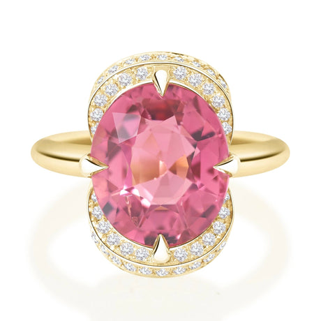 Pink tourmaline Aurora Supreme Ring 18k gold engagement ring
