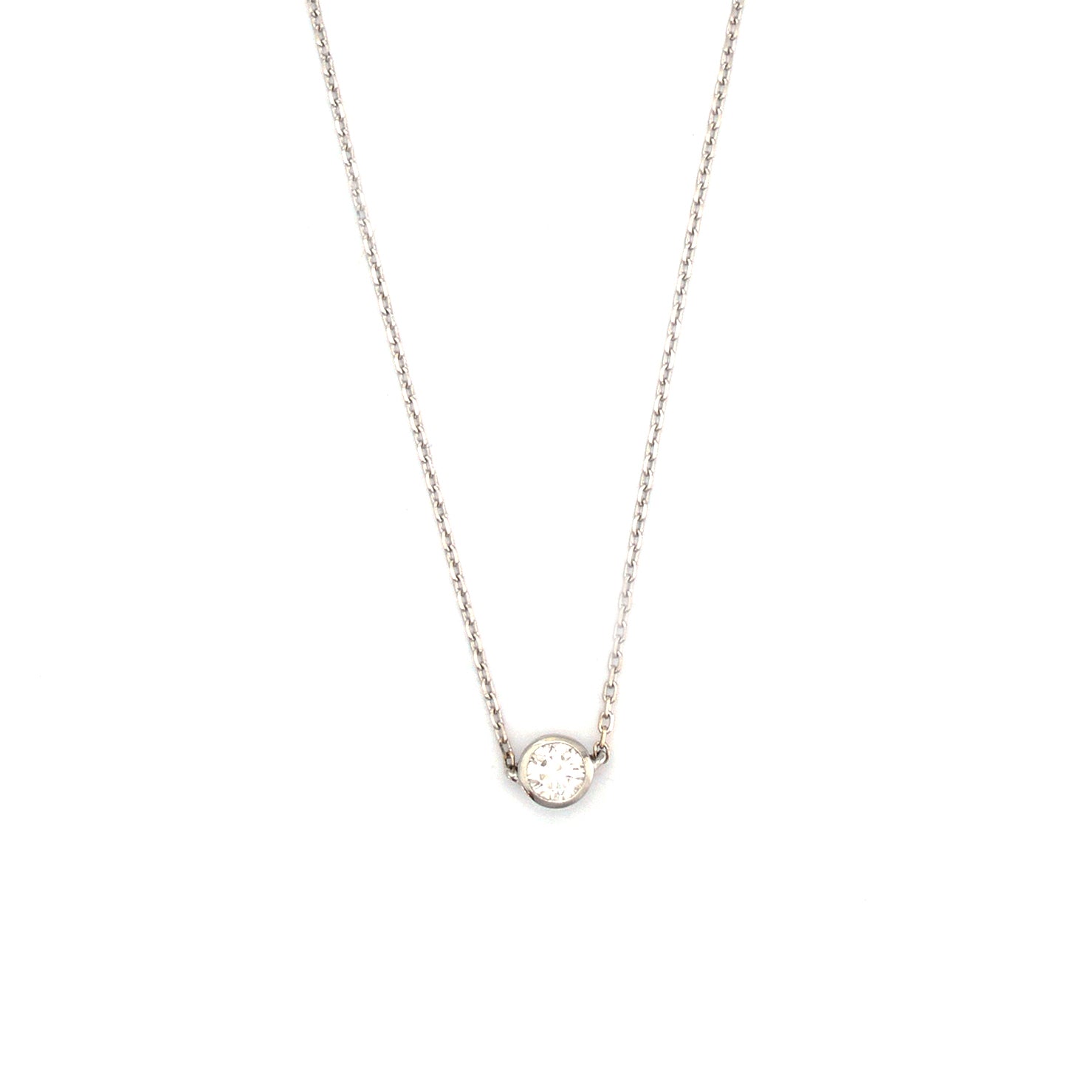 Platinum Diamond Button Necklace – YI COLLECTION