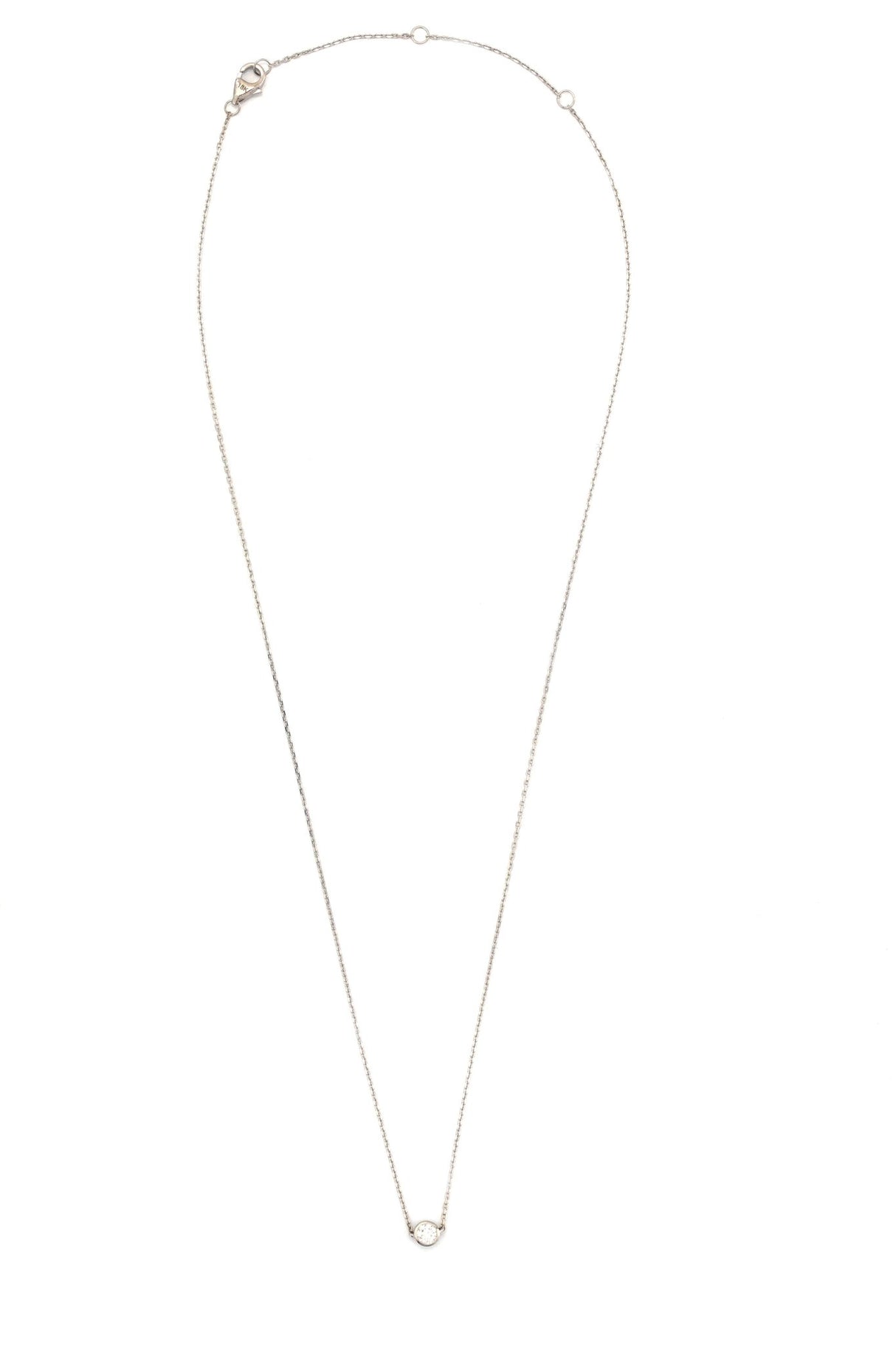 Platinum Diamond Button Necklace 18k gold handmade fine jewelry 2