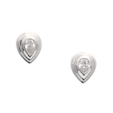 Platinum Diamond Frame Earrings PT900 Handmade Fine Jewelry