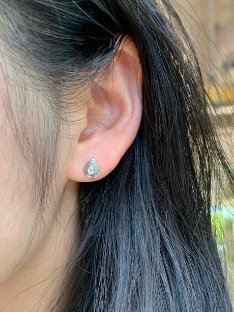 Platinum Diamond Frame Earrings