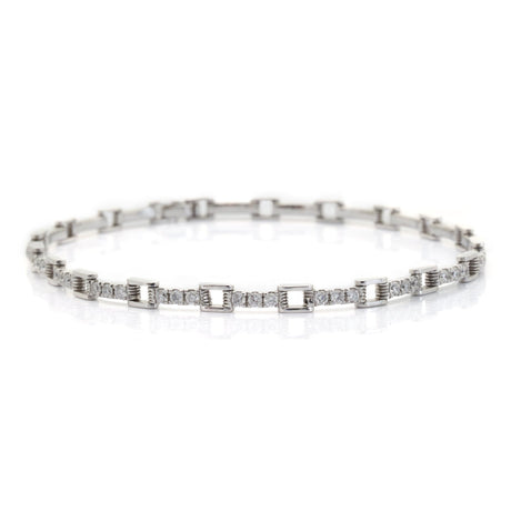 Platinum Diamond Links Tennis Bracelet stackable design