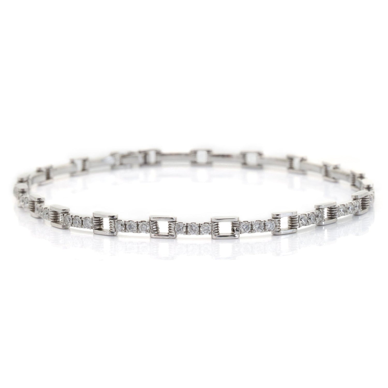 Platinum Diamond Links Tennis Bracelet