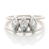 Platinum Diamond Marquise Orbit Ring PT900 Stackable ring