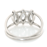 Platinum Diamond Marquise Orbit Ring PT900 Stackable ring back view