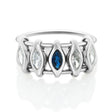 Platinum Diamond & Sapphire Marquise Orbit Ring Stackable ring