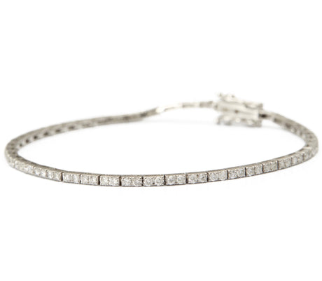 Platinum Diamond Tennis Bracelet 18k gold stackable design