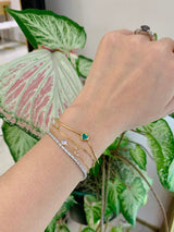 Platinum Diamond Tennis Bracelet 18k gold stackable design on model