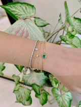 Platinum Diamond Tennis Bracelet 18k gold stackable design on model 2