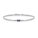  Platinum Sapphire Herringbone Bracelet PT900 Stackable design 