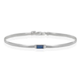 Platinum Sapphire Herringbone Bracelet