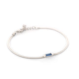  Platinum Sapphire Herringbone Bracelet PT900 Stackable design side