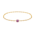 Purple Pink Diamond Dot Chain Ring 18k gold Stackable ring