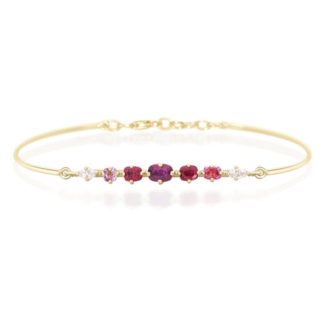 Purple & Red Spinels Compass Bangle YG14K  Stackable design